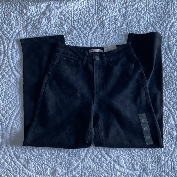 SO Jeans High-Rise Stretch Straight Juniors Size 5 Black Checkers Pattern - Picture 6 of 14